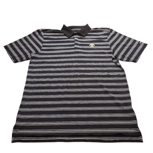 NFL New Orleans Saints stripped Polo shirt L - Picture 1 of 4